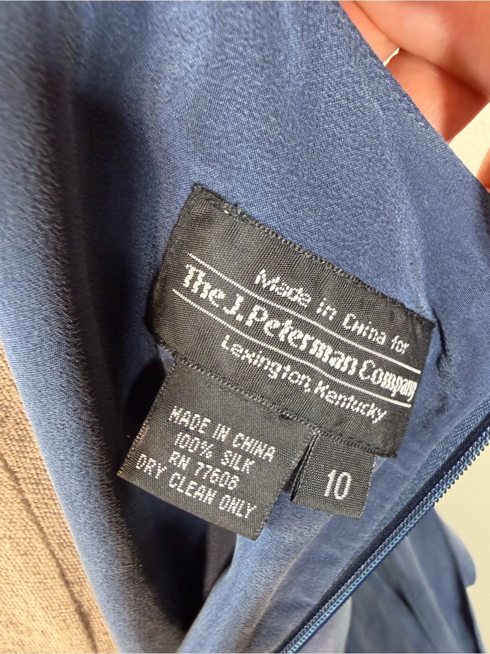 J. Peterman 100% Silk Navy Sleeveless Pleated Maxi Dress - Picture 7 of 8
